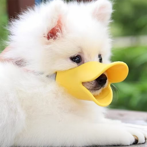 KOLAW Duckbill Dog Muzzle - Adjustable Silicone Mouth Cover to Help Deter Barking & Biting for Small to Medium Dogs