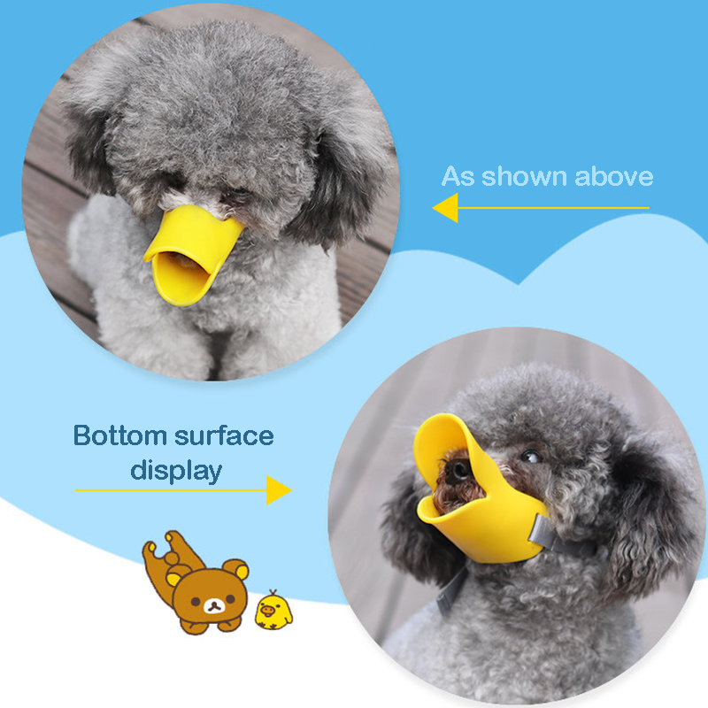 KOLAW Duckbill Dog Muzzle - Adjustable Silicone Mouth Cover to Help Deter Barking & Biting for Small to Medium Dogs