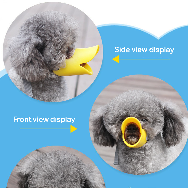 KOLAW Duckbill Dog Muzzle - Adjustable Silicone Mouth Cover to Help Deter Barking & Biting for Small to Medium Dogs