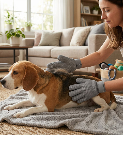 Kolaw Double Sided Pet Grooming Glove Gray Pair